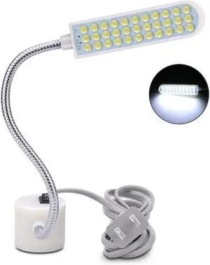 Sewing Machine Light (36LED) Gooseneck Work Light With Magnetic Mounting Base, White Soft Lamp for Lathes, Drill Presses, Workbenches Sewing Machine Light (36LED) Gooseneck Work Light With Magnetic Mounting Base, White Soft Lamp for Lathes, Drill Presses, Workbenches