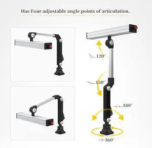 Led Work Light 24W 20in Long Arm Aluminum Alloy Waterproof Table Lamp for Machine Tool CNC Lathe Drilling Machine, US Plug Led Work Light 24W 20in Long Arm Aluminum Alloy Waterproof Table Lamp for Machine Tool CNC Lathe Drilling Machine, US Plug