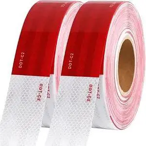 2 inch x 200 Feet Dot Reflective Tape Outdoor Waterproof High Visibility Safety Tape, Red and White Adhesive Conspicuity Tape for Trailer, Cars, Trucks, Cinta reflectiva para camiones 2 inch x 200 Feet Dot Reflective Tape Outdoor Waterproof High Visibility Safety Tape, Red and White Adhesive Conspicuity Tape for Trailer, Cars, Trucks, Cinta reflectiva para camiones