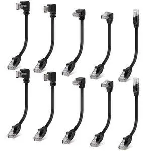 Cat 6 Ethernet Extension Cable 10Pack,Multiple Angle (UP/Down/Left/Right/Straight), Right Angle Cat6 RJ45 Male to Male Space saving Gigabit Network LAN Patch Cord,250MHz 1Gbps for PC, Router, Xbox-3FT Cat 6 Ethernet Extension Cable 10Pack,Multiple Angle (UP/Down/Left/Right/Straight), Right Angle Cat6 RJ45 Male to Male Space saving Gigabit Network LAN Patch Cord,250MHz 1Gbps for PC, Router, Xbox-3FT