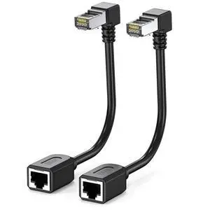 2Pack Cat6 Extension Cable 90 Degree,CAT6 Ethernet Extender Cable 4inch,Right Angle Upward Internet Network Patch Cord RJ45 8p8c Male to Female Adapter Upward Angle 2Pack Cat6 Extension Cable 90 Degree,CAT6 Ethernet Extender Cable 4inch,Right Angle Upward Internet Network Patch Cord RJ45 8p8c Male to Female Adapter Upward Angle