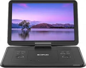 17.5" Portable DVD Player with 15.6" Large HD Screen, Black | 6-hour Rechargeable Battery, USB/SD Playback, TV Sync, Multiple Disc Formats, High-volume Speaker, for Road Trip and Home Use 17.5" Portable DVD Player with 15.6" Large HD Screen, Black | 6-hour Rechargeable Battery, USB/SD Playback, TV Sync, Multiple Disc Formats, High-volume Speaker, for Road Trip and Home Use