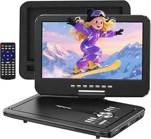 12.5" Portable DVD Player with 10.5" HD Swivel Screen - Black | Car DVD Player with Dual Speakers, Supports CD/DVD/USB/SD, 6-Hour Long Battery, Include Headrest Mount & Remote Control 12.5" Portable DVD Player with 10.5" HD Swivel Screen - Black | Car DVD Player with Dual Speakers, Supports CD/DVD/USB/SD, 6-Hour Long Battery, Include Headrest Mount & Remote Control