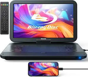 17.6" Portable Blu Ray DVD Player with 15.4" Large Screen, HDMI in/Out, Sync Screen, 4000mAh Rechargeable Battery, 1080P MP4 MKV Video, Surround Audio, USB/TF Card(Include HDMI Cable) 17.6" Portable Blu Ray DVD Player with 15.4" Large Screen, HDMI in/Out, Sync Screen, 4000mAh Rechargeable Battery, 1080P MP4 MKV Video, Surround Audio, USB/TF Card(Include HDMI Cable)