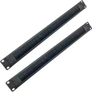 2 Pack-1U Brush Panel 19-inch Rack Mount Disassembled | Cable Management Panel with Brush for Cable Entry in 19" Server Rack or Cabinet Black 2 Pack-1U Brush Panel 19-inch Rack Mount Disassembled | Cable Management Panel with Brush for Cable Entry in 19" Server Rack or Cabinet Black