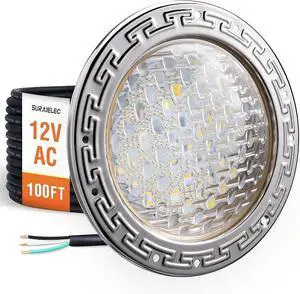 10 Inch Pool Lights for Inground Pool, 12V AC, 35W LED, 3000 LM | 6000K Cool White, Swimming Pool Light for Pentair Wet Niches, Underwater Pool Light Replacement, IP68 Waterproof, 100FT Cord 10 Inch Pool Lights for Inground Pool, 12V AC, 35W LED, 3000 LM | 6000K Cool White, Swimming Pool Light for Pentair Wet Niches, Underwater Pool Light Replacement, IP68 Waterproof, 100FT Cord