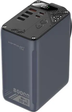 80000mAh High Capacity PD 30W Power Bank Fast Charging 22.5W Portable USB C Battery Packs with 5 Outputs & LCD Display Battery Bank for iPhone, Samsung, iPad ,Macbook & Outdoors Camping 80000mAh High Capacity PD 30W Power Bank Fast Charging 22.5W Portable USB C Battery Packs with 5 Outputs & LCD Display Battery Bank for iPhone, Samsung, iPad ,Macbook & Outdoors Camping