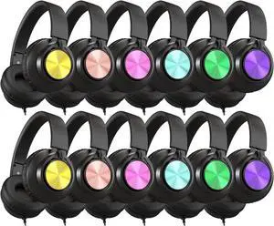 Kids Classroom Headphones with Mic, Wired 12-Pack for K-12 School Students Teens Use, Library & Online Learning & Testing, Durable & Foldable, 3.5mm Jack for Chromebook Laptop Tablets Mixed Color Kids Classroom Headphones with Mic, Wired 12-Pack for K-12 School Students Teens Use, Library & Online Learning & Testing, Durable & Foldable, 3.5mm Jack for Chromebook Laptop Tablets Mixed Color
