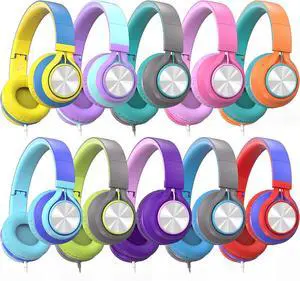 Classroom Headphones Bulk 10 Pack with Microphone, Multicolor On-Ear Wired Kids Headphones for School with 3.5mm Jack for Library Online Learning,Chromebook, Tablet, Tangle-free Cord Classroom Headphones Bulk 10 Pack with Microphone, Multicolor On-Ear Wired Kids Headphones for School with 3.5mm Jack for Library Online Learning,Chromebook, Tablet, Tangle-free Cord