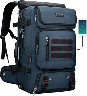 Carry on Travel Backpack for Men Airline Approved Fits 16" Laptop | Nylon 3 in 1 Luggage Duffle Bag with USB Charging Port, Shoe Compartment, For Weekend Getaway, Overnight Trip, B682 Blue Carry on Travel Backpack for Men Airline Approved Fits 16" Laptop | Nylon 3 in 1 Luggage Duffle Bag with USB Charging Port, Shoe Compartment, For Weekend Getaway, Overnight Trip, B682 Blue