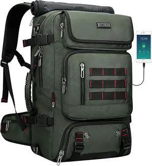 Carry on Travel Backpack for Men Airline Approved Fits 16" Laptop | Nylon 3 in 1 Luggage Duffle Bag with USB Charging Port, Shoe Compartment, For Weekend Getaway, Overnight Trip, B682 Green Carry on Travel Backpack for Men Airline Approved Fits 16" Laptop | Nylon 3 in 1 Luggage Duffle Bag with USB Charging Port, Shoe Compartment, For Weekend Getaway, Overnight Trip, B682 Green