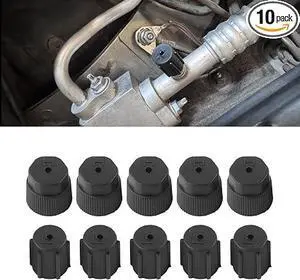10PCS Air Conditioning Service AC System Charging Port Covers, 0.51"/13mm Low Pressure Cap 0.62"/16mm High Pressure Cap, A/C System Port Sealing Kit, Universal for Most Cars (Black) 10PCS Air Conditioning Service AC System Charging Port Covers, 0.51"/13mm Low Pressure Cap 0.62"/16mm High Pressure Cap, A/C System Port Sealing Kit, Universal for Most Cars (Black)