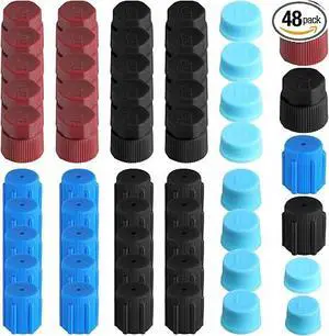 48 Pcs R134a/R12 Valve Caps 13mm 16mm 17mm 17.5mm Charging Port Caps Air Conditioning Service System Charging Port Headgears 48 Pcs R134a/R12 Valve Caps 13mm 16mm 17mm 17.5mm Charging Port Caps Air Conditioning Service System Charging Port Headgears