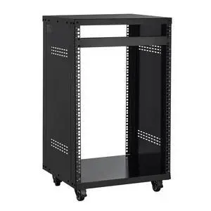 16U AV Rack, Recording Studio Rack Cabinet, Open Frame Server Rack with Locking Caster Wheels, Removable Side Panels & Vent Design for 19" Network, Audio, Video, IT & Network Equipment Mounting 16U AV Rack, Recording Studio Rack Cabinet, Open Frame Server Rack with Locking Caster Wheels, Removable Side Panels & Vent Design for 19" Network, Audio, Video, IT & Network Equipment Mounting