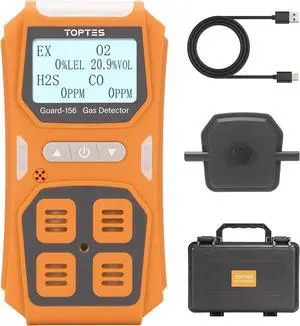 4 Gas Monitor Multi Gas Detector for H2S, CO, LEL, and O2, Triple Alarm Modes (Visual, Vibration, Sound), 0.5s Fast Response, Dust and Explosion Proof Design for Work and Home Safety 4 Gas Monitor Multi Gas Detector for H2S, CO, LEL, and O2, Triple Alarm Modes (Visual, Vibration, Sound), 0.5s Fast Response, Dust and Explosion Proof Design for Work and Home Safety