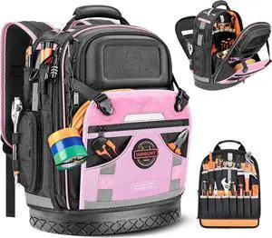 Tool Backpack Bag, Electrician Tool Bag 78-Pockets & Loops Tools Bag HVAC Tool Bags for Men, Heavy Duty Storage Construction tools Backpack (style1-Pink) Tool Backpack Bag, Electrician Tool Bag 78-Pockets & Loops Tools Bag HVAC Tool Bags for Men, Heavy Duty Storage Construction tools Backpack (style1-Pink)