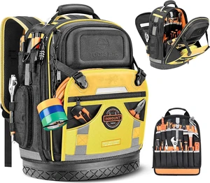 Tool Backpack Bag, Electrician Tool Bag 78-Pockets & Loops Tools Bag HVAC Tool Bags for Men, Heavy Duty Storage Construction tools Backpack (style1-Yellow) Tool Backpack Bag, Electrician Tool Bag 78-Pockets & Loops Tools Bag HVAC Tool Bags for Men, Heavy Duty Storage Construction tools Backpack (style1-Yellow)