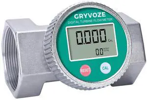 Waterproof 2 Inch Water Flow Meter for Hot/Cold Water, Fuel & Pool 16160 GPM | High-Capacity | Digital Turbine Flowmeter | NPT Thread Waterproof 2 Inch Water Flow Meter for Hot/Cold Water, Fuel & Pool 16160 GPM | High-Capacity | Digital Turbine Flowmeter | NPT Thread