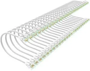 Cat 6 Patch Cables 0.5 feet (24Pack), Slim Cat6a Ethernet Patch Cable 10Gbps 550Mhz, UTP Pure Copper Patch Cables Cat6, Flexible Thin Cat6a Patch Cable for Network Devices Setup, White Cat 6 Patch Cables 0.5 feet (24Pack), Slim Cat6a Ethernet Patch Cable 10Gbps 550Mhz, UTP Pure Copper Patch Cables Cat6, Flexible Thin Cat6a Patch Cable for Network Devices Setup, White