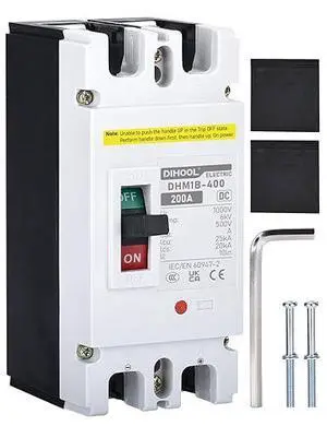 200 Amp DC Breaker, 500V Battery Disconnect Switch for Main Power, Solar, UPS, Power Station 200 Amp DC Breaker, 500V Battery Disconnect Switch for Main Power, Solar, UPS, Power Station
