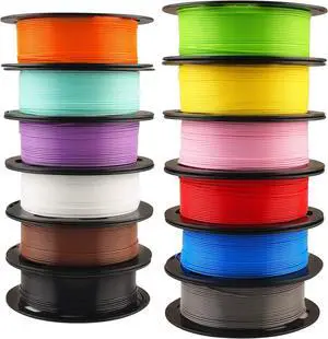 1.75mm 3D Printer Normal PLA Filament 12 Bundle, Most Popular Colors, 500g per Spool, 12 Spools Pack, Total 6kgs Material with One Bottle of 3D Printer Stick Tool 1.75mm 3D Printer Normal PLA Filament 12 Bundle, Most Popular Colors, 500g per Spool, 12 Spools Pack, Total 6kgs Material with One Bottle of 3D Printer Stick Tool