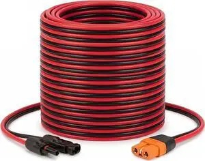 Solar to XT60i Cable 10AWG 35FT Solar Panel to XT60i Adapter Connector XT60i-F Extension Cable for Portable Power Station Generator Solar to XT60i Cable 10AWG 35FT Solar Panel to XT60i Adapter Connector XT60i-F Extension Cable for Portable Power Station Generator