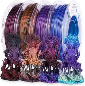 Silk PLA Filament Bundle, 3D Printer Filament Gradient 1.75mm Silk Shiny Filament Bundle 1.75mm PLA 200gX 4 Spools Silk PLA Filament Bundle, 3D Printer Filament Gradient 1.75mm Silk Shiny Filament Bundle 1.75mm PLA 200gX 4 Spools