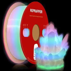 Glow in the Dark White to Rainbow PLA Filament 1.75mm (+- 0.03mm) 2.2lb (1kg) for 3D Printer, White Material with Rainbow Multicolor Glow Effect Glow in the Dark White to Rainbow PLA Filament 1.75mm (+- 0.03mm) 2.2lb (1kg) for 3D Printer, White Material with Rainbow Multicolor Glow Effect