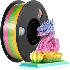 Silk Rainbow PLA 3D Printer Filament for Beginners, 1.75mm/±0.02mm 1Kg Shiny Gradient Rainbow, Compatible with FLASHFORGE, Bambu, Creality, Vacuum-Seale Neatly Wound for DIY Silk Rainbow PLA 3D Printer Filament for Beginners, 1.75mm/±0.02mm 1Kg Shiny Gradient Rainbow, Compatible with FLASHFORGE, Bambu, Creality, Vacuum-Seale Neatly Wound for DIY
