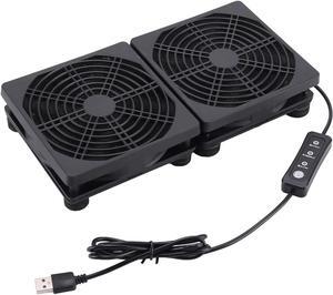 120mm 5V Dual USB Powered PC Router Fans with Speed Controller USB High Airflow Cooling Fan for Router Modem Receiver DVR Playstation TV Box