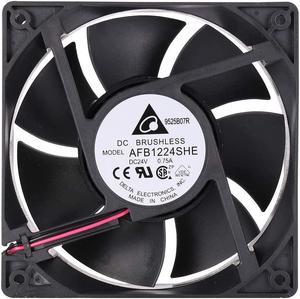 Delta 120mm High CFM Fan AFB1224SHE 24V DC 120mm 3Pin 2 Wire PC Computer CPU Case Exhaust Muffin Fan with Metal Finger Guard Grill 3700RPM