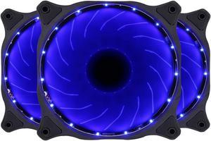 120mm Computer PC Blue LED Case Fan Quiet 12V 3pin Gaming PC Computer Cooler Case Fan 3-Pack