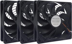 3-Pack 120mm 12V DC High Airflow Computer PC Case Fan 120x120x25mm 3Pin 4.72inch Dual Ball Bearing Brushless Exhaust Cooling Fan for Mining Rig Frame Rack Air Miner PSU with Metal Guard 3000RPM