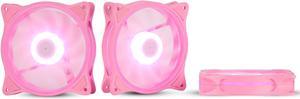120mm Computer PC Cooling Fan Pink LED Case Cooler Fan Quiet 12V Computer PC Fan with Triple Light Loop 3-Pack