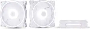 120mm Computer PC Cooling Fan White LED Game Case Cooler Fan Quiet 12V Computer PC Fan with Triple Light Loop 3-Pack