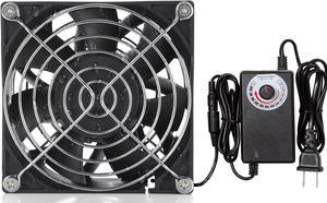 PANO-MOUNTS 12V 92mmx38mm 90mm Moisture-Proof Small Computer Muffin Exhaust Vent Fan with 110V 120V 220V Speed Controller 3.3V-12V 1500-4500RPM Variable Speed