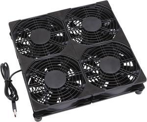 4x120mm 240mm 5V USB Powered Cooling Fan for Router Rack DIY Audio Video Network Cabinet Server Cooling Projects and Equipment Workstation Mining Machine Laptop Cooling Fan Stand