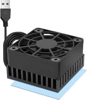 PANO-MOUNTS 40mm Mini USB Radiator Fan Silent and Efficient 4010 Fan With Included 10mm Aluminum Heat Sink and Thermal Pad for Graphics Cards Router HDD 3D Printer