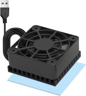 PANO-MOUNTS 40mm Mini USB Radiator Fan Silent and Efficient 4010 Fan With Included 5mm Aluminum Heat Sink and Thermal Pad for Graphics Cards Router HDD 3D Printer