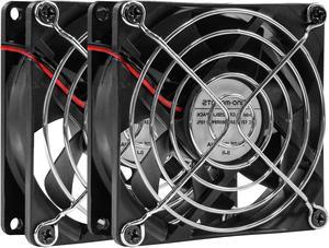 80mm 12V DC  Computer Fan 3.15 inch 2 Pin XH 2.54 8025 High Performance Power Supply Cooling Fan 3000RPM 2-Pack