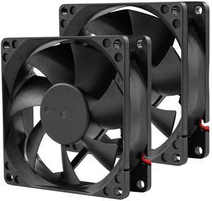 80mm 12V DC  Computer Fan 3.15 inch 2 Pin XH 2.54 8025 High Performance Power Supply Cooling Fan 3000RPM 2-Pack