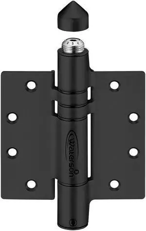 Waterson Heavy Duty Commercial Fully Adjustable Mortise Self-Closing Gate Hinge 2-Pack  K51MP-450 (SA.SA1)-Black