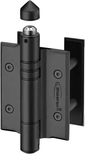Waterson Heavy Duty Commercial Fully Adjustable Full Surface Self-Closing Gate Hinge 2-Pack  K51P-600 (SA.SA1) - Black