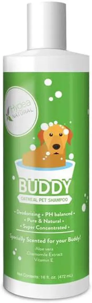Hygea Natural Buddy Dog Shampoo - Nourishing Pet Shampoo for Dogs Oatmeal Formula with Aloe and Vitamin E  Natural Ingredients, 16 oz