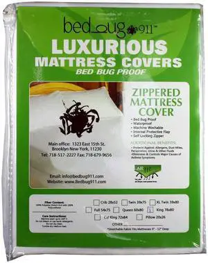 Hygea Natural Luxurious Mattress or Box Spring Cover - Bed Bug Allergen proof, Water Resistant Mattress Protector - Twin 39x75x7.5"