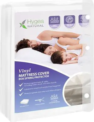 6 Gauge Heavy Duty Vinyl bed bug box spring protector - Zippered, Waterproof Allergen & Bedbug Proof Mattress or Box Spring Cover (Twin)