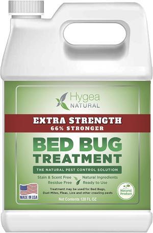 Bed Bug Spray Extra Strength by Hygea Natural 128OZ (Gallon Refill) Treat Bed Bugs, dust Mites, lice, Fleas - Stain & Scent Free Treatment  Natural Formula - Child & Pet Safe