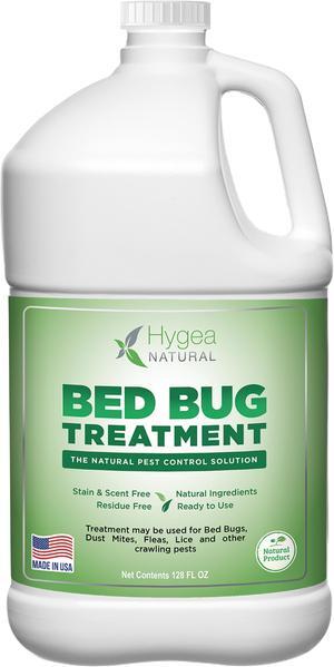 Hygea Natural Bed Bugs Spray Treatment -Stain and Scent Free, Safe for Children and Pets- Lice, Dust Mites, Allergens Treatment- Odorless Natural Formula -Gallon 128 oz Refill