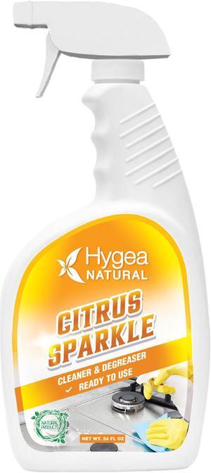 Citrus Sparkle Non-Toxic Citrus Orange Heavy Duty Degreaser & All Purpose Cleaner by Hygea Natural- Pure Citrus Extracts & Natural D-limonene- Removes Grease, Dirt, Grime and More- 24oz Spray