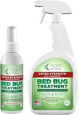 Hygea Natural Extra Strength Lice and Bed Bug DIY Kit- Non-Toxic, Odorless, Safe for children and pets, All water safe surfaces - Includes Bed Bug Spray and Bed Bug Travel Spray TSA approved size